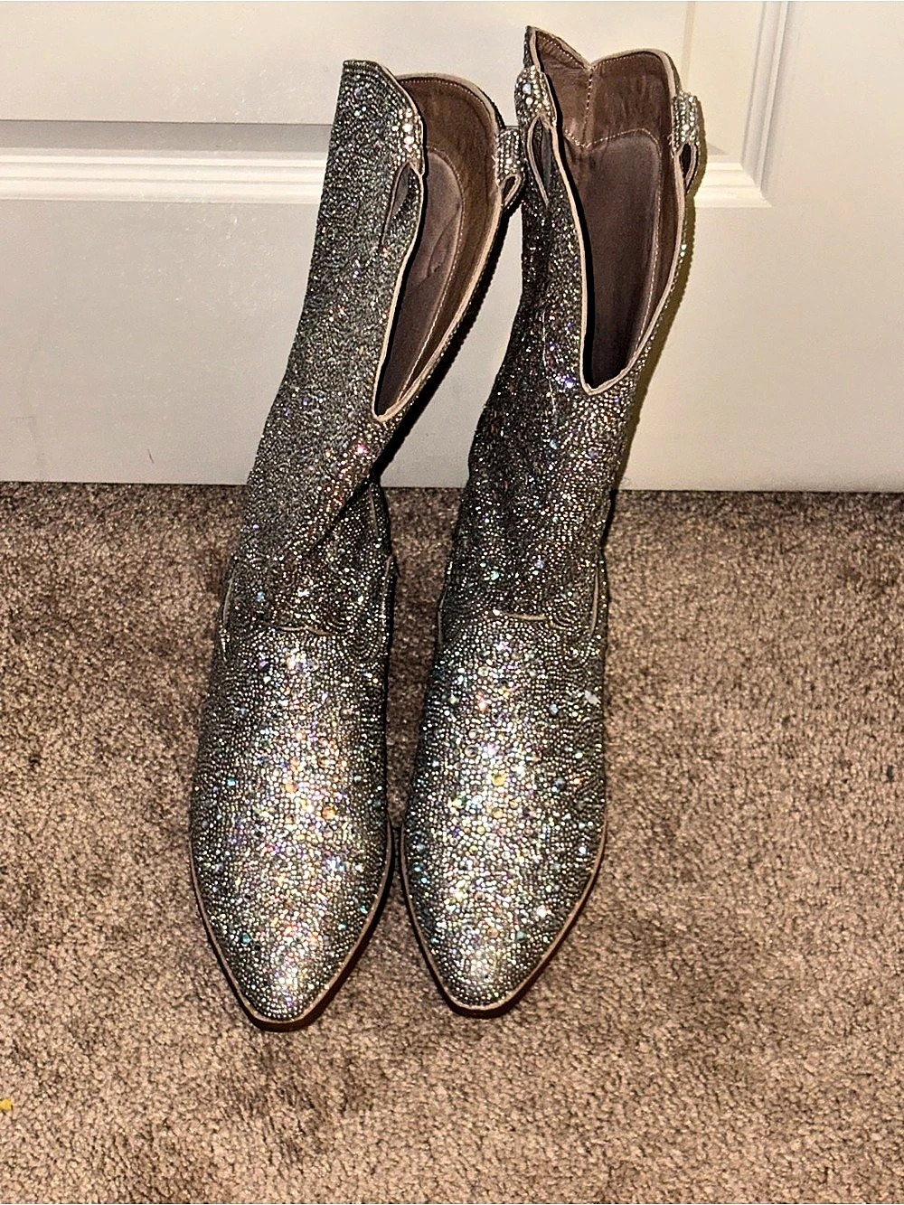 Madden Girl Redford Rhinestone Western Boots Silver